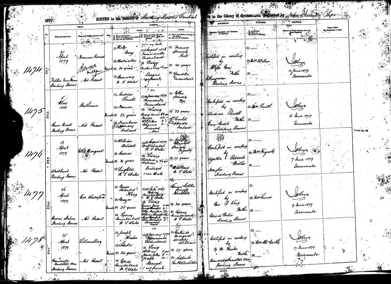 1879 - Birth - Catherine Purcell 05.05.1879