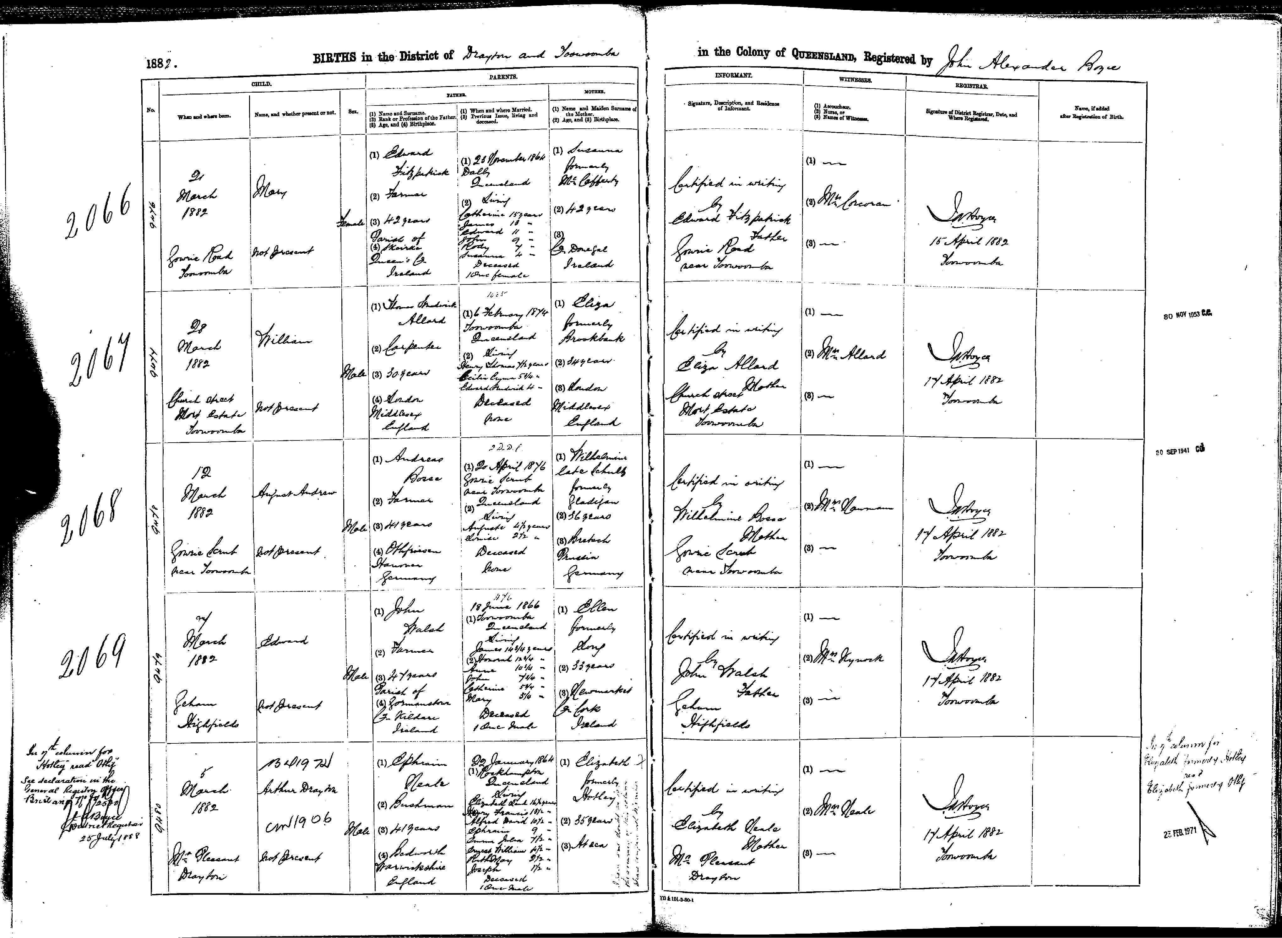 1882 - Birth - WALSH Edward_C2069