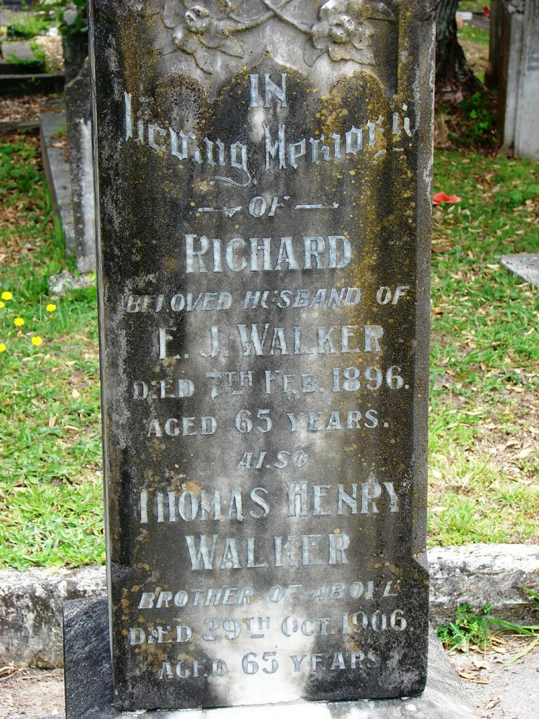 1896 - Headstone - WALKER Richard (b. 1829)