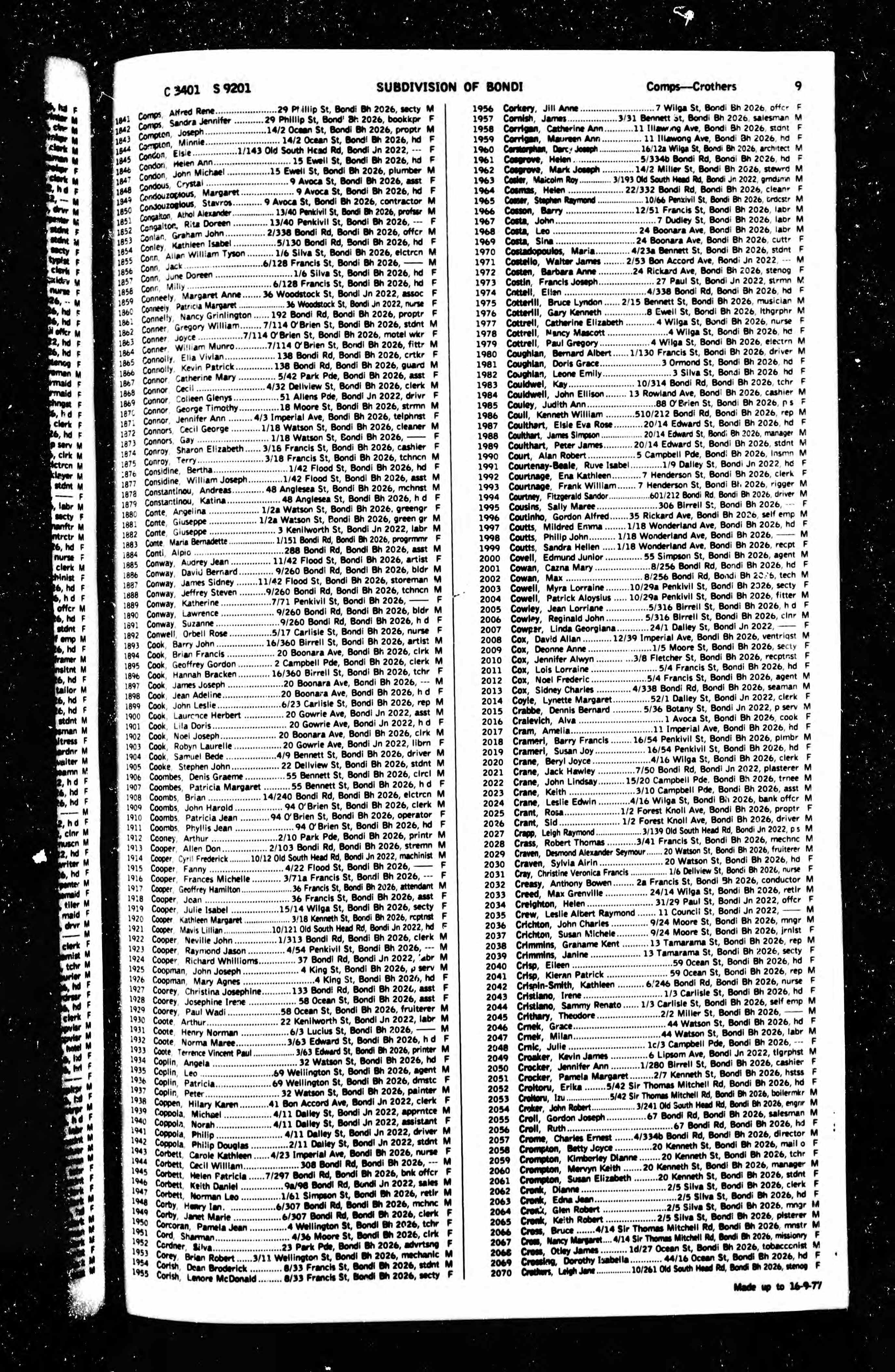 Australia, Electoral Rolls, 1903-1980