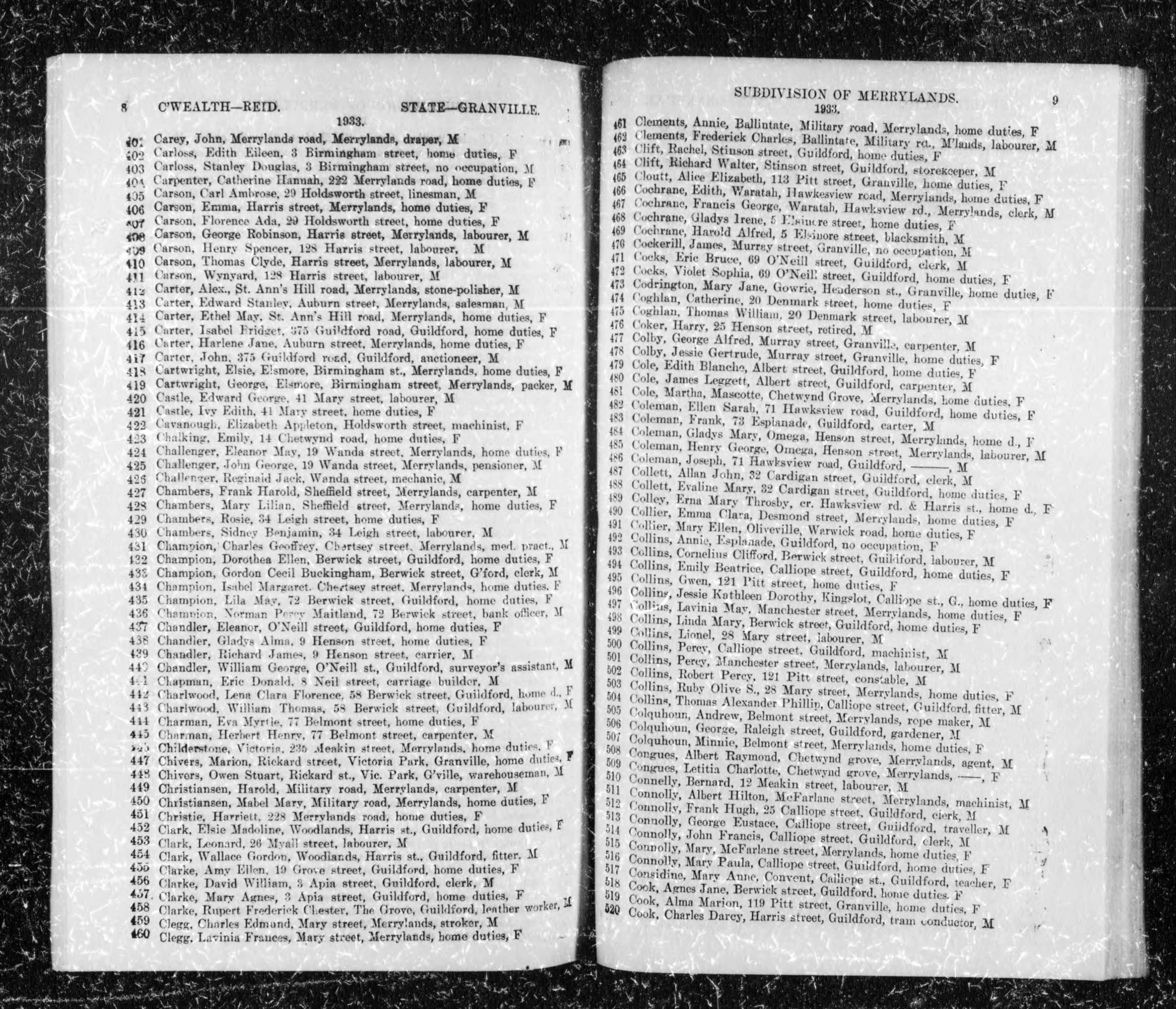 Australia, Electoral Rolls, 1903-1980