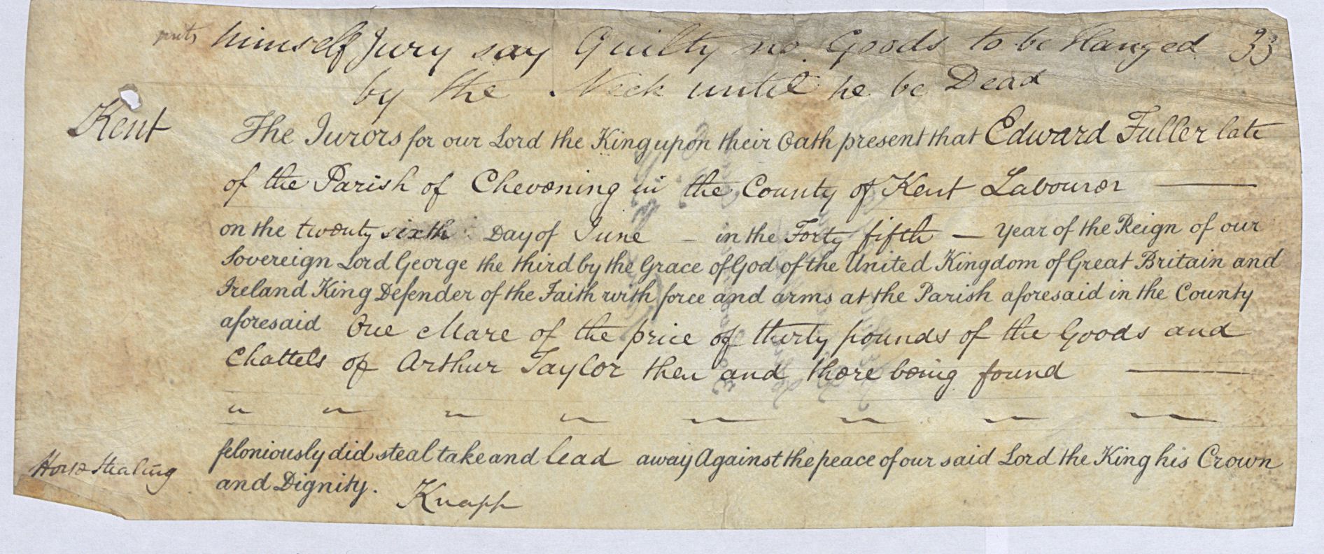 Edward Fuller sentence