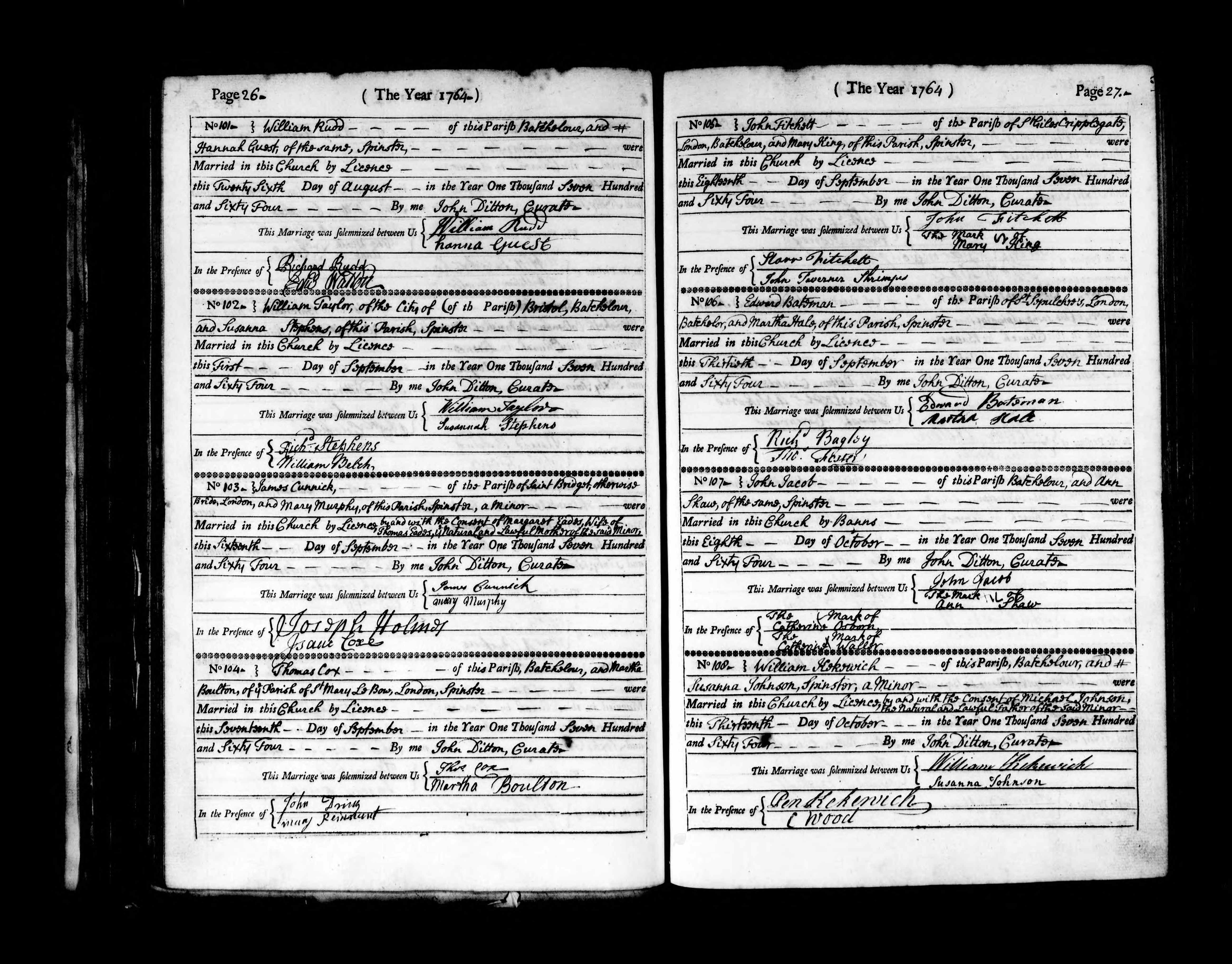 London, England, Church of England Marriages and Banns, 1754-1921