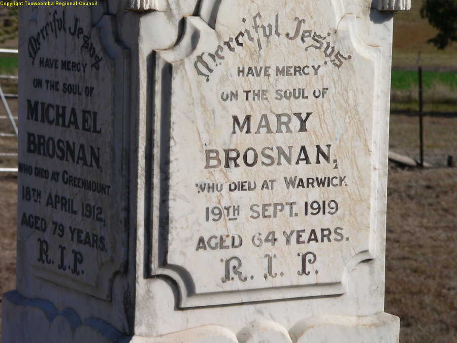 Mary Brosnan (nee Costello) Grave Stone
