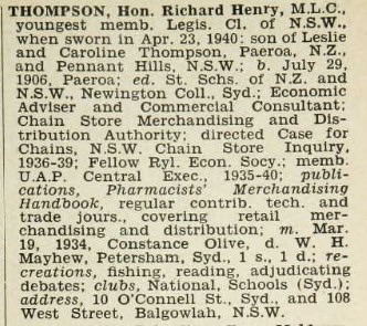 Richard H Thompson MLC