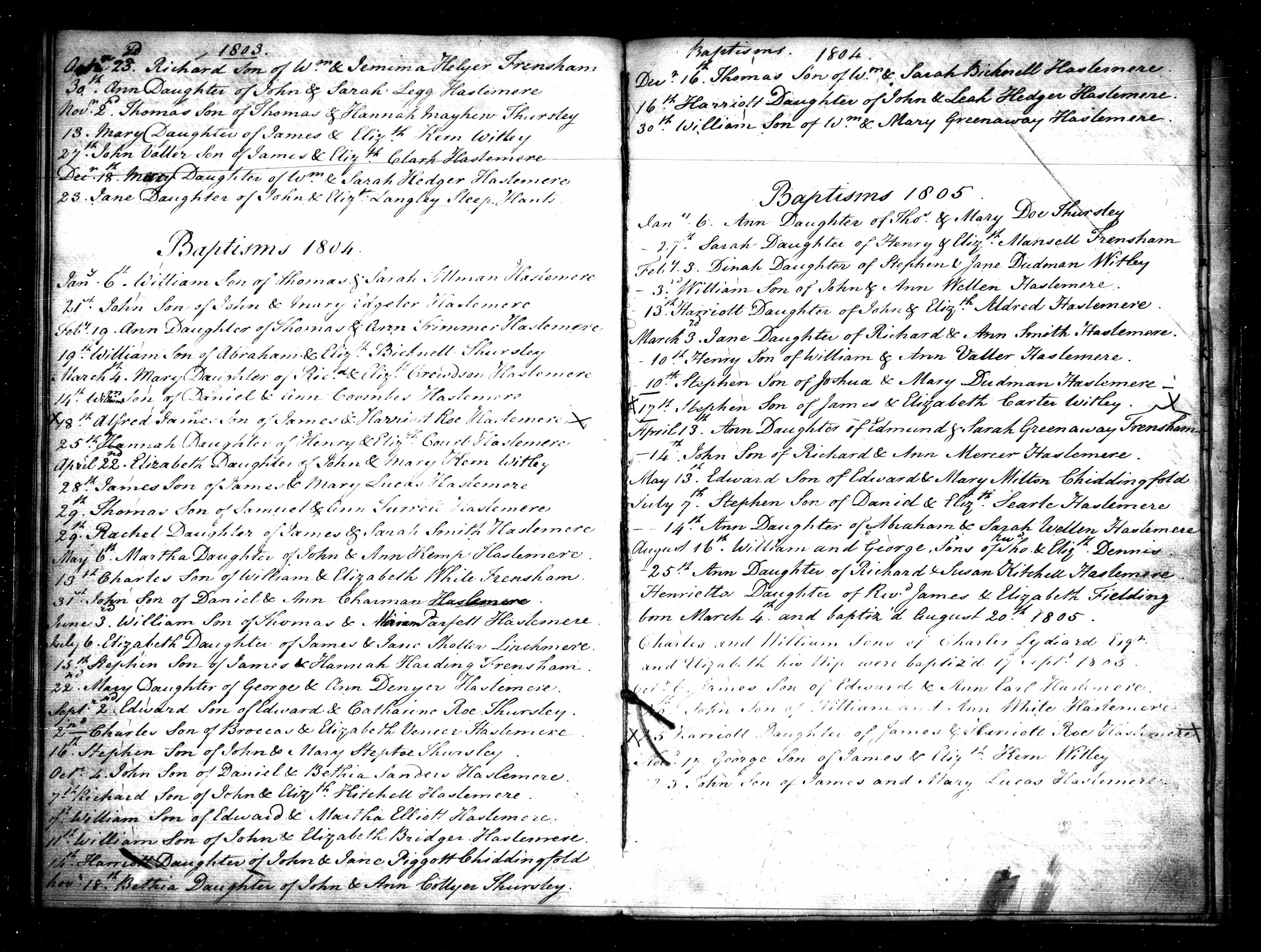 Surrey, England, Church of England Baptisms, Marriages and Burials, 1538-1812